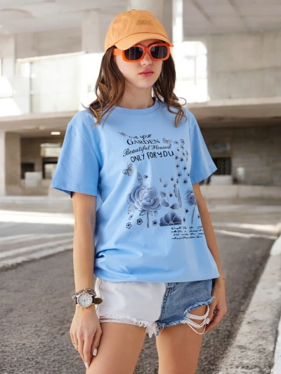 Blouse en coton pour femmes Royalfashion avec l'inscription
