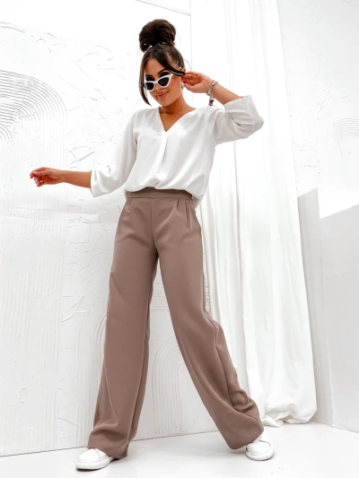 Pantalons larges en tissu pour femme Royalfashion