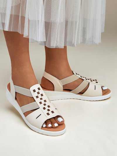 Sandales compensées Royalfashion pour femmes, petit talon Sora