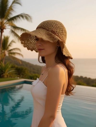 Royalfashion Chapeau de paille pour femme Whisper Bow