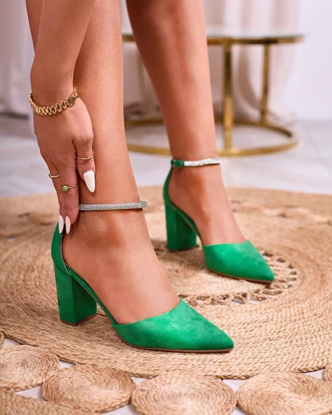 Royalfashion Vert Escarpins en zircone pour femme Britica