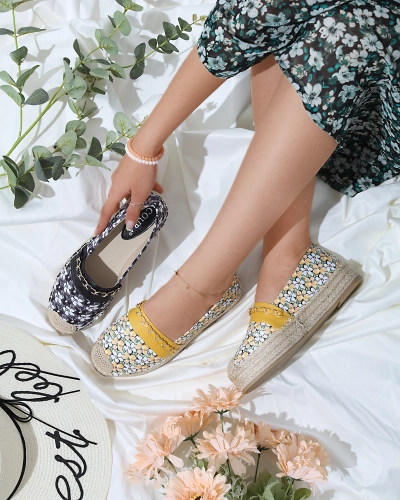 Espadrilles florales noires Azzaxi- Footwear