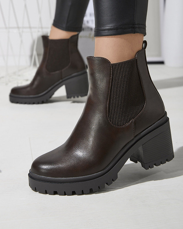 OUTLET Bottes pour femmes sur tige marron foncé Foccillo- Footwear