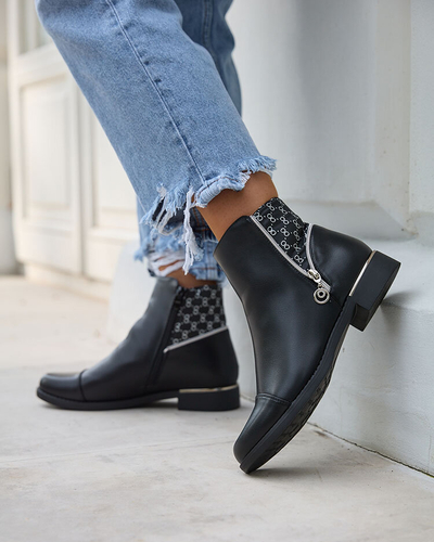 Royalfashion Bottes pour femmes noires a'la sztyblety Orlaa