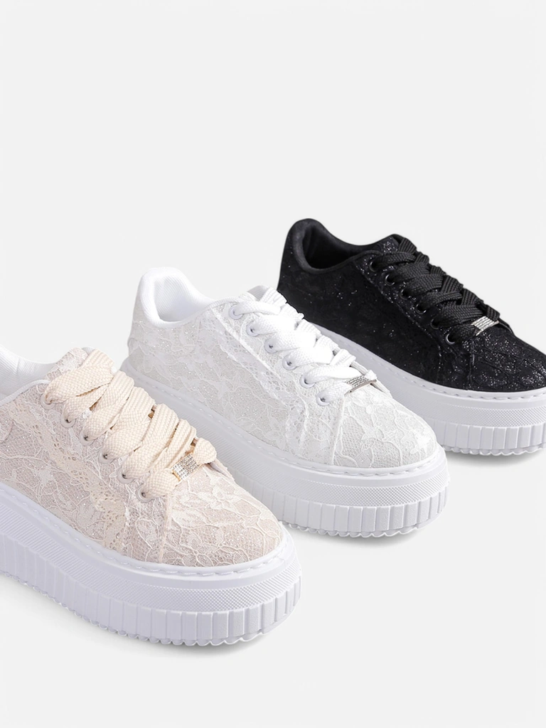 Royalfashion Baskets Femme Sport avec Lacets Coronna