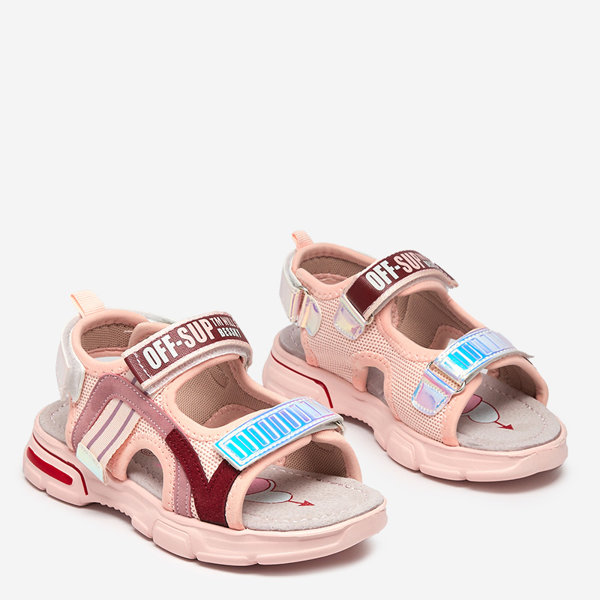Sandales roses pour fille avec empiècements holographiques Heilol - Footwear