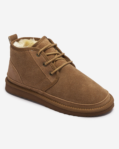 Bottes de neige nouées pour femmes marron clair avec fourrure Miusho - Chaussures