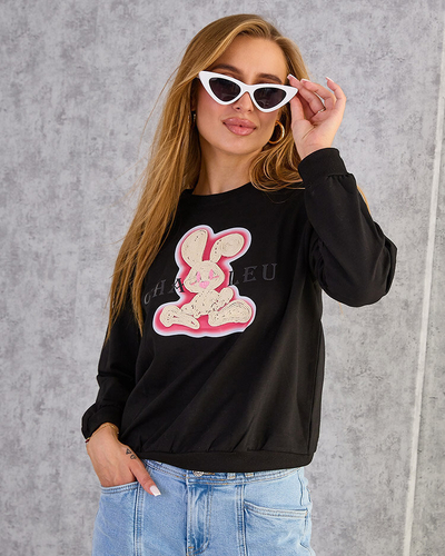 Royalfashion Sweat-shirt en coton à imprimé fin pour femme