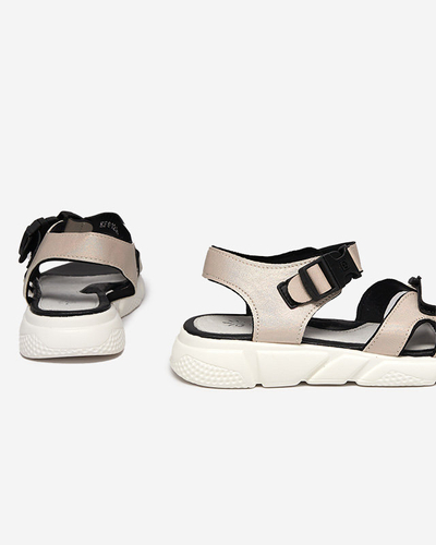 Sandales brillantes pour enfants en beige Leepe - Chaussures