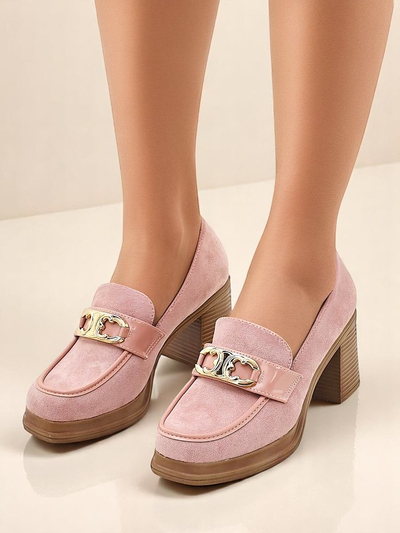 Royalfashion Mocassins pour femmes sur un talon bloc Qeroy