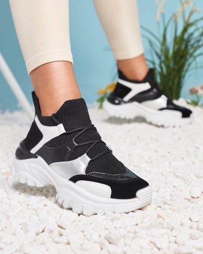 Baskets de sport blanches et noires pour femme Ziragga- Footwear
