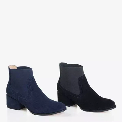 OUTLET Boots femme bleu marine à talons plats Tarina - Chaussures