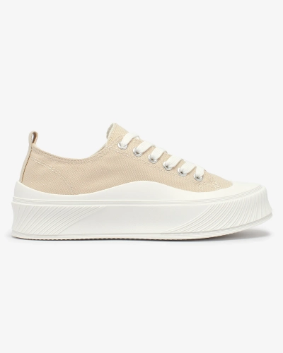 OUTLET Royalfashion Baskets de sport beige à plateforme Luceri