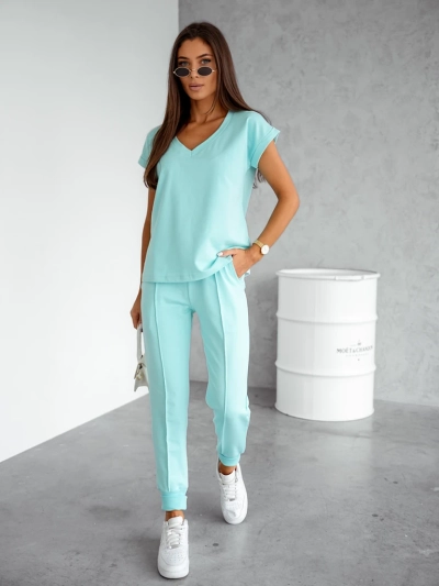 Ensemble décontracté en coton Royalfashion pour femmes avec des manches courtes