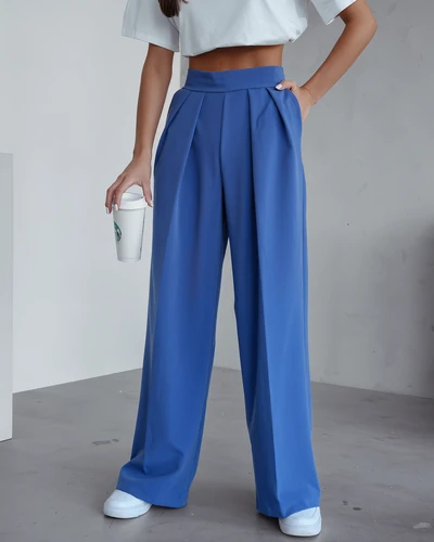 Pantalons larges pour femmes Royalfashion avec plis