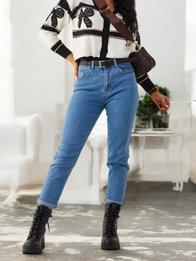 Jean mom femme Royalfashion en coton