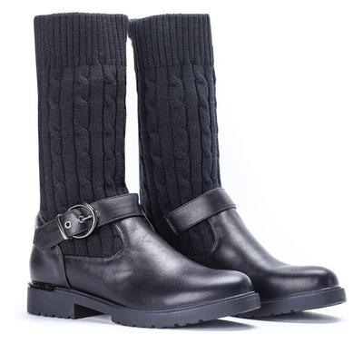 Bottes noires avec chaussette décorative Kyla - Footwear