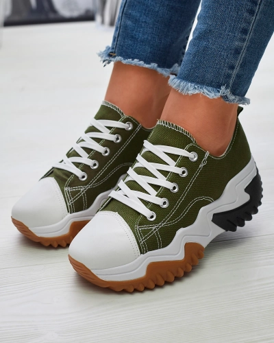 OUTLET Baskets sport vertes à plateforme Nacarry pour femme - Chaussures