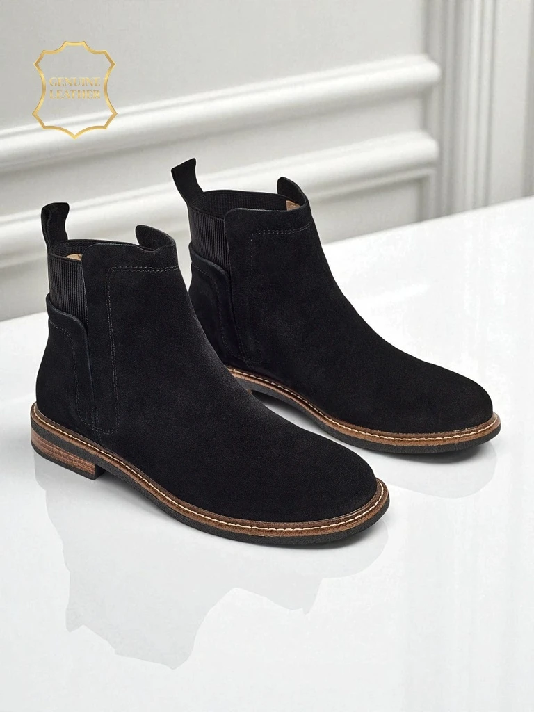 Bottines Noires Ariston en Cuir et Daim