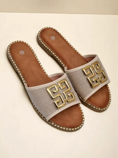 Royalfashion Chaussons à semelle plate pour femme Rorole