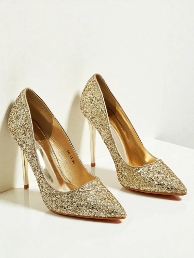 Escarpins pour femmes en cuir écologique à paillettes Zavrimea