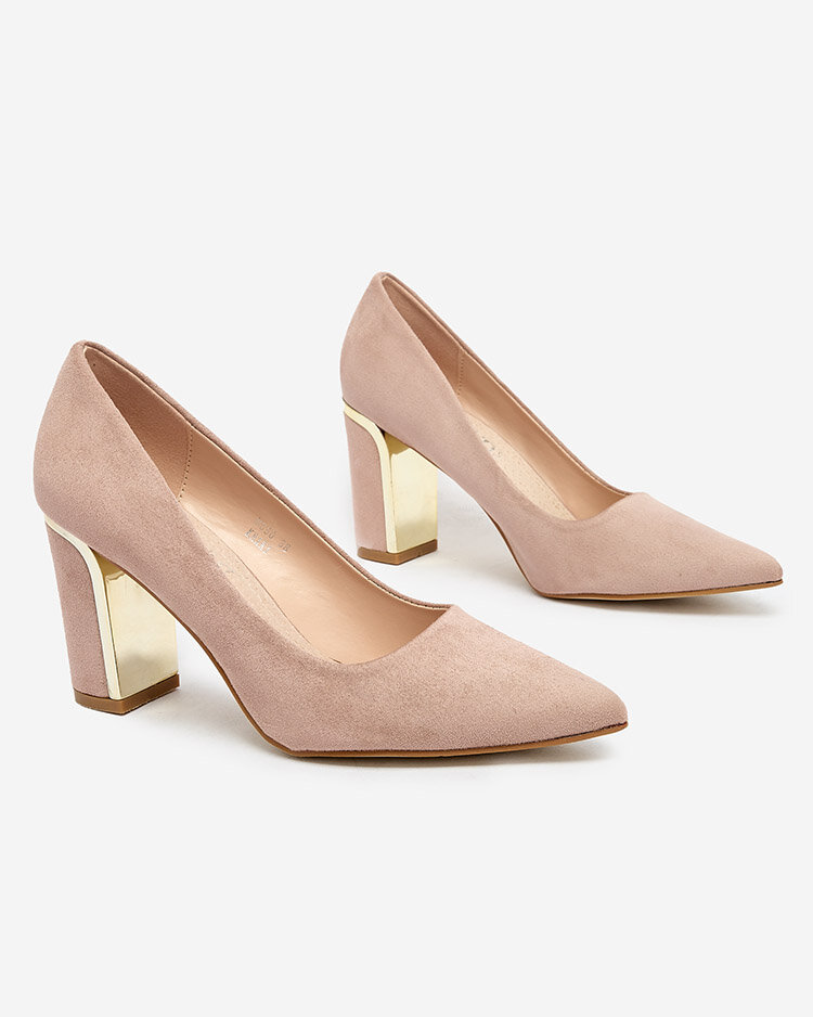 Royalfashion Beige Escarpins en cuir éco-daim pour femme Afrogosa