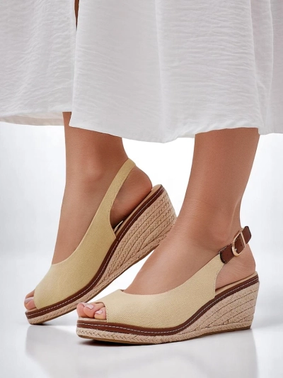 Sandales compensées ouvertes Royalfashion pour femmes Tafenis
