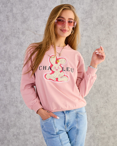 Royalfashion Sweat-shirt en coton à imprimé fin pour femme