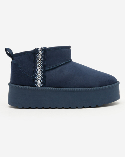 Royalfashion Chaussures pour femmes marron clair a'la bottes de neige avec ornement Parisela