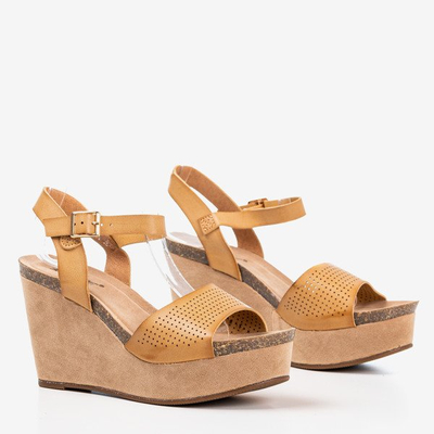 Sandales pour femmes marron clair sur le coin Autonoe - Chaussures 1