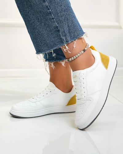 Royalfashion Chaussures de sport classiques blanches et jaunes Colorburst Classics