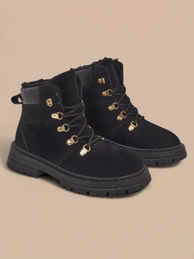 Royalfashion Trappeurs femme noir Develier
