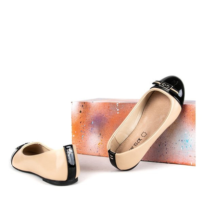 Ballerine fille beige et noire Vals - Chaussures