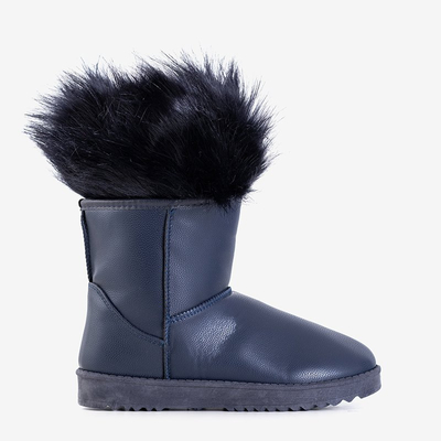 Bottes de neige en éco-cuir bleu marine pour femmes avec fourrure Iraci - Footwear