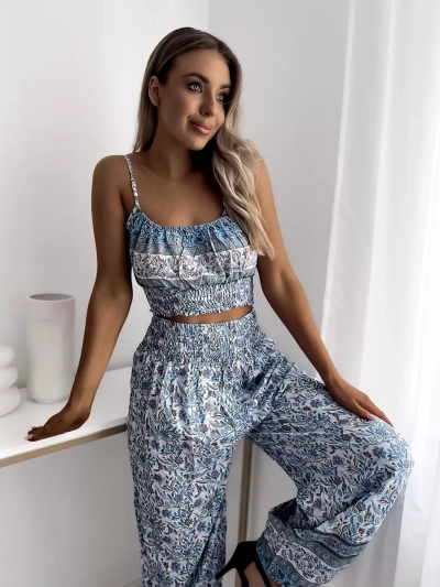Ensemble bleu pour femme avec imprimé - Vêtements