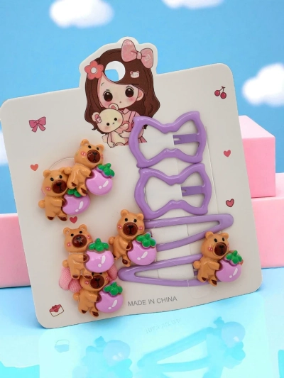 Lot de barrettes avec motifs d’ours et de nœud