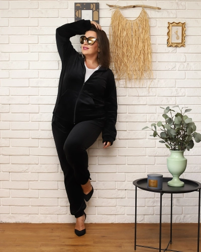 Royalfashion Ensemble de survêtement femme noir PLUS SIZE