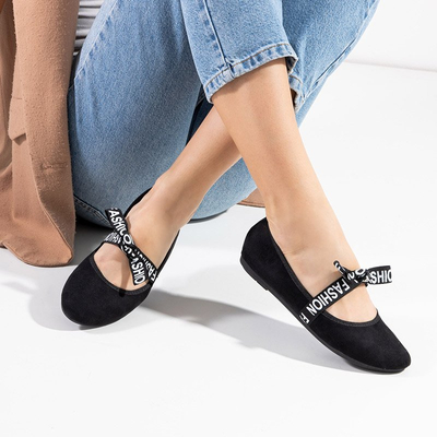 Ballerines femme éco-suède noir Cybele - Chaussures