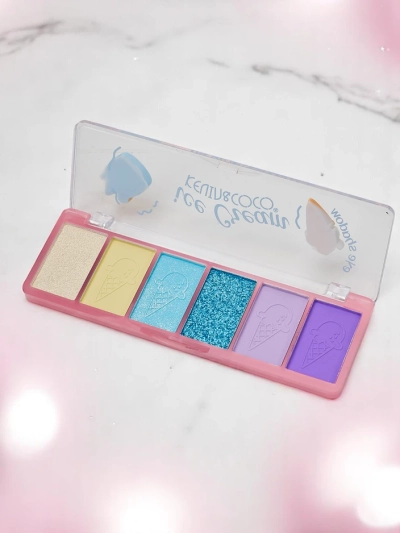 Kevin&Coco Palette 6 ombres à paupières avec paillettes Glace