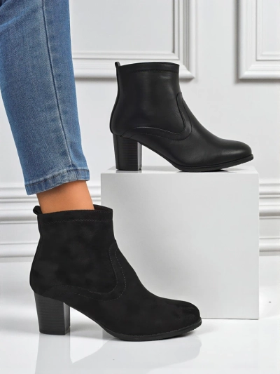 Bottines pour femmes en éco-daim à talons Crimson Echo
