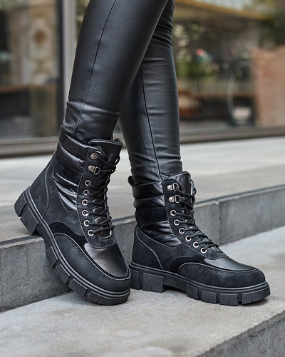 Bottes de trappeur isolées noires pour femmes Kasemi- Footwear