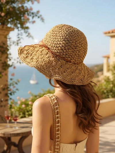 Royalfashion Chapeau de paille pour femme Whisper Bow