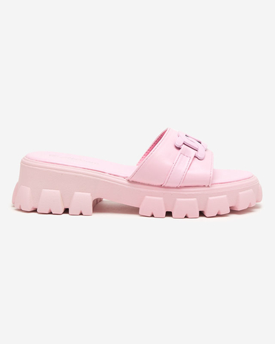 OUTLET Pantoufles violettes pour femmes sur une semelle plus épaisse Inza-Shoes