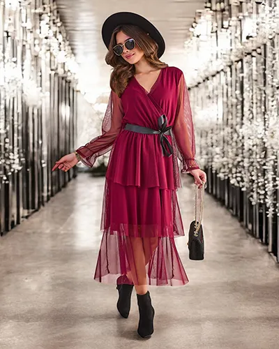 Robe longue pour femme Royalfashion avec des volants