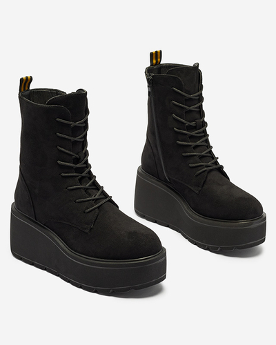 Bottines compensées noires Jeanne - Chaussures