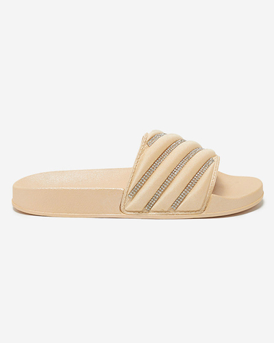 Chaussons femme beiges avec zircons cubiques Erikis - Footwear