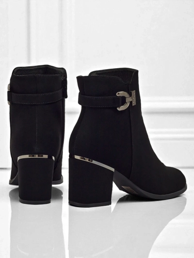 Bottines femme en cuir écologique à talons épais Ruvina
