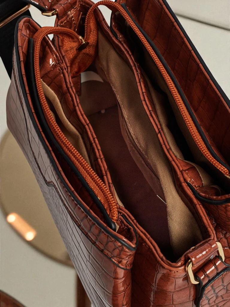 Petit sac à main verni en cuir écologique Midnight Fern