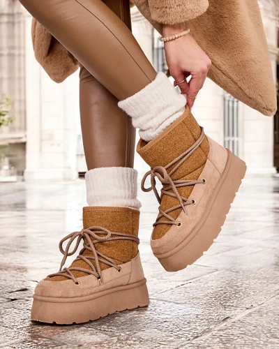 Royalfashion Bottes de neige Filori à lacets pour femmes