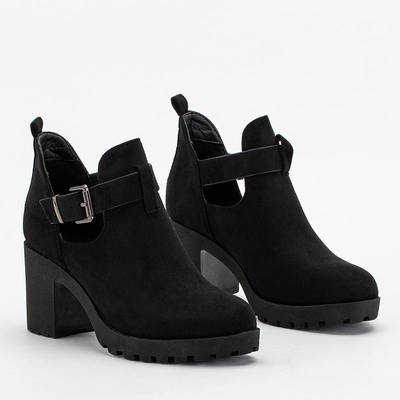 OUTLET Bottines à talon aiguille en éco-suède noir de Ollis- Footwear